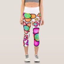 Leggings with orange and red flowers