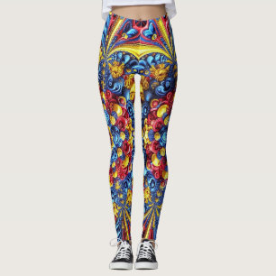 Leggings with Romanian Colours design