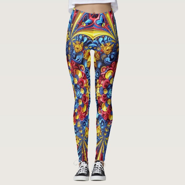 Leggings with Romanian Colours design (Front)