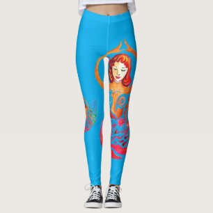 Leggings with Yoga Meditation Woman rainbow Design