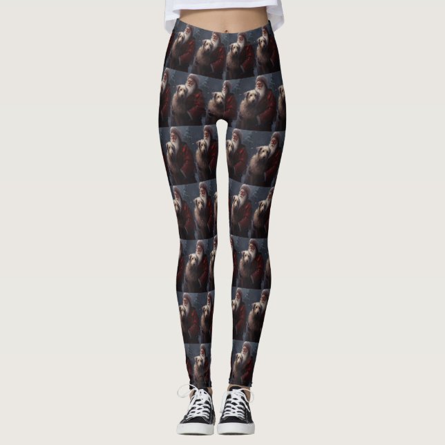 Leggings Wolfhound avec Noël Festif du Père Noël (Devant)