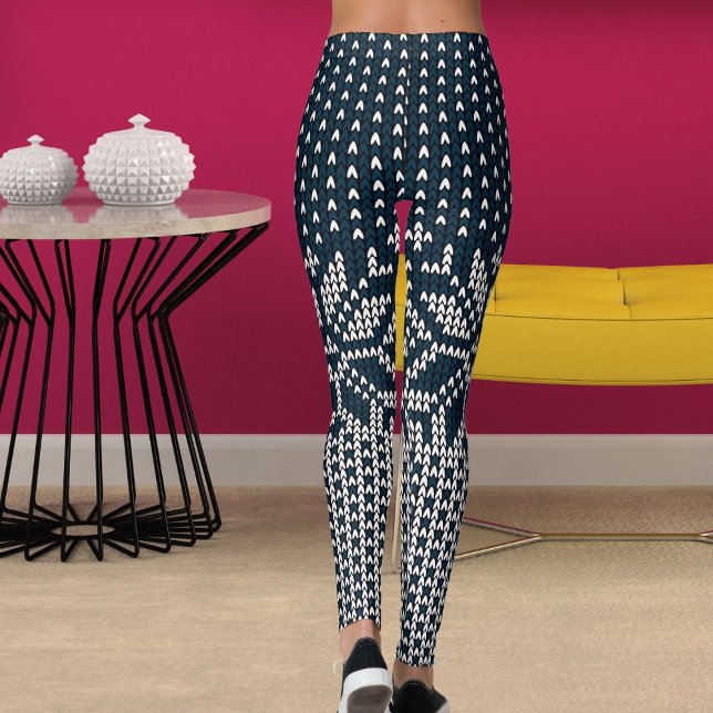 Leggings Wool Knitted Christmas And New Year Flower Pattern (Créateur téléchargé)