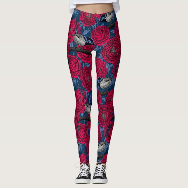 Leggings Wrens in the peonies (Devant)