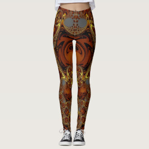 Leggings ~ Yellow, Brown and Grey