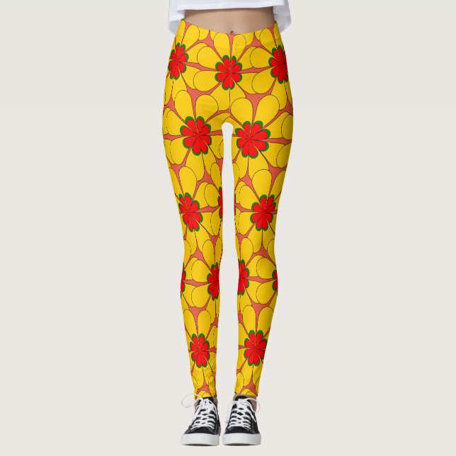 Leggings - Yellow Flowers (Front)
