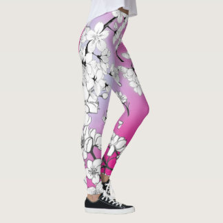 Leggings Yoga en fleurs de cerisiers | Assiette maigre | Sa