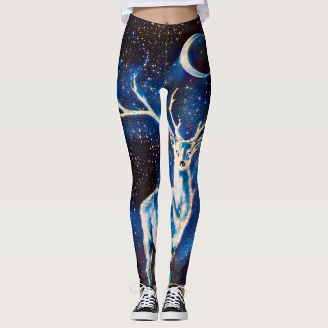 Leggings Yoga étranger de cerfs communs de l'espace (Devant)