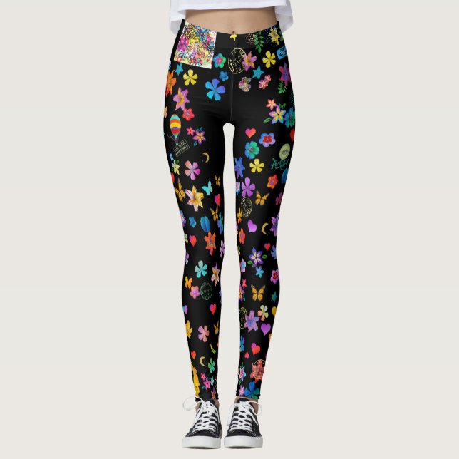 Leggings Yoga floral Whimsical (Devant)