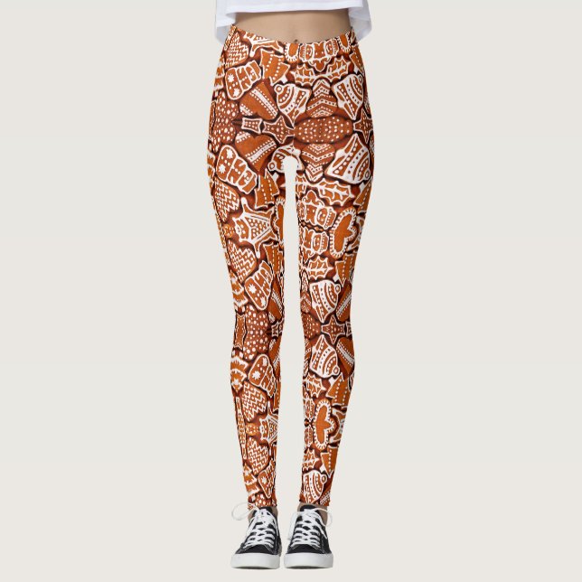Leggings Yoga Pants Gingerbread Cookie (Front)