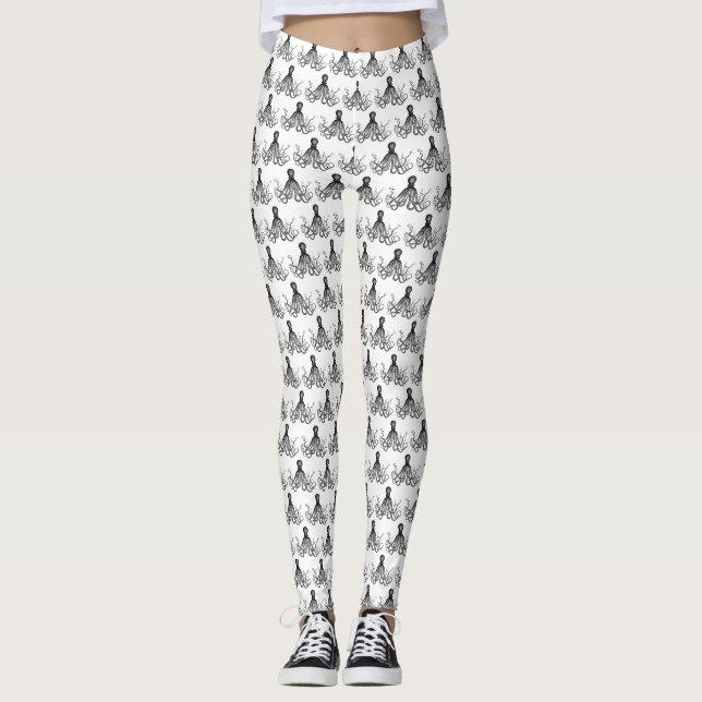 Leggings Yoga Pants Vintage Octopus (Front)