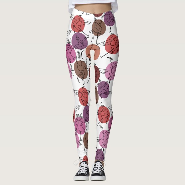 Leggings Yoga poses pattern | Yoga seamless pattern 40 (Devant)
