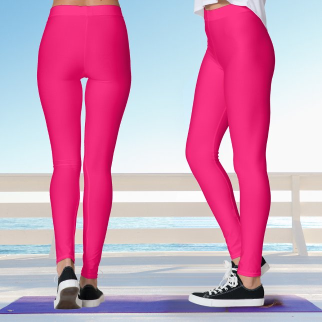 Leggings Yoga rose chaud gras (Back And Side)