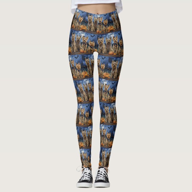 Leggings Yorkipoo Halloween Éffrayant (Devant)