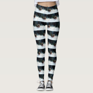 Leggings Yorkshire Terrier neige de Noël hiver