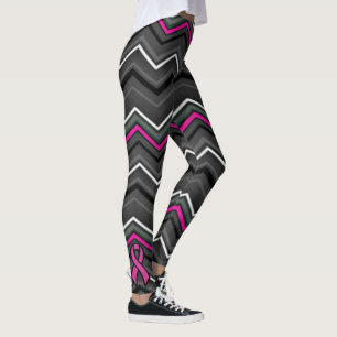 Leggings Zag rose Zig avec ruban...Cancer du sein