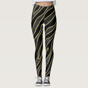 Leggings Zebra Stripes : Abstrait Monochrome Sans Seamless.