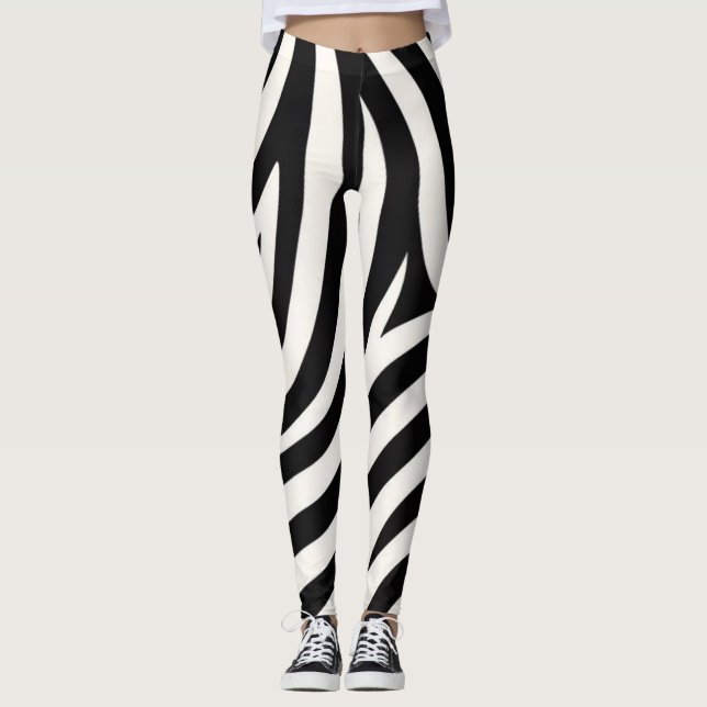 Leggings Zebra Stripes Impression moderne (Devant)