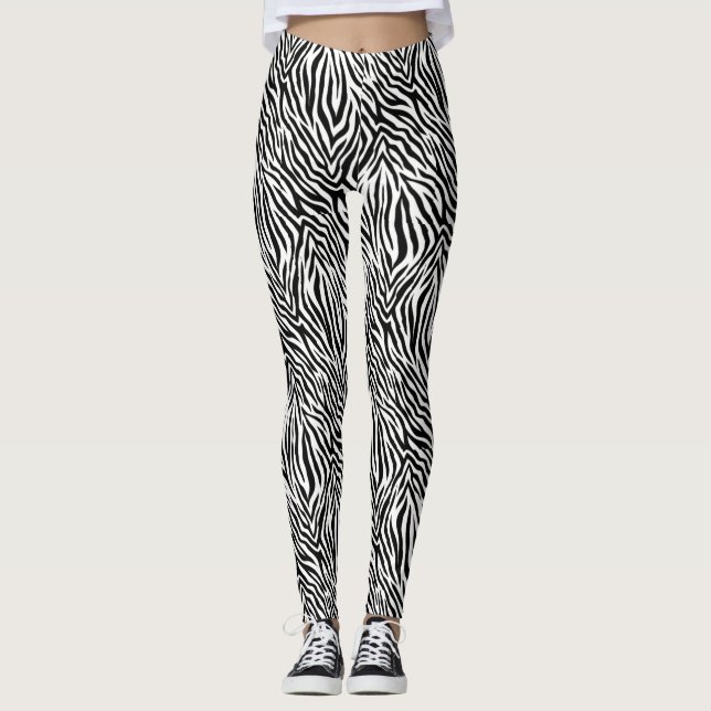 Leggings Zebra Stripes Personnalisable Couleur Yoga Jogging (Devant)