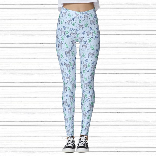 Leggings Zebras avec Martinis Blue Fun Fitness Athloisirs (Créateur téléchargé)
