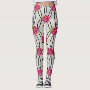 Leggings Zig Zag Motif, fleur