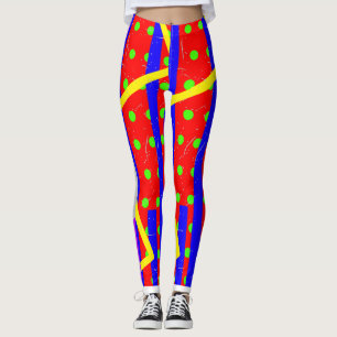 Leggings Zig-Zag Quirky Clown Pantalons esthétique