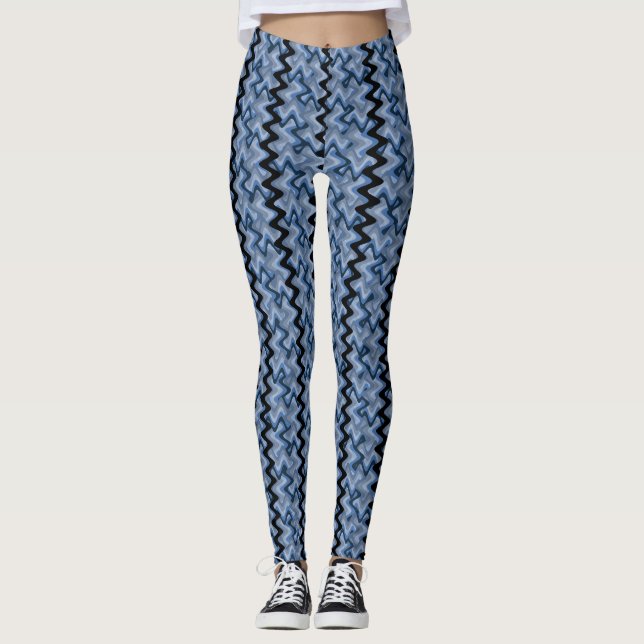 Leggings Zigzag bleu (Devant)