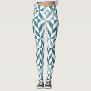 Leggings ZigZag géométrique vert turquoise à deux tons