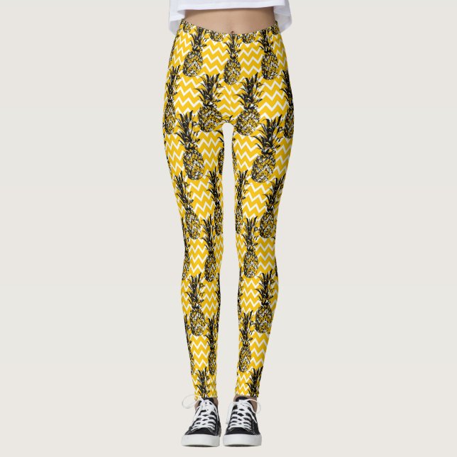 Leggings Zigzags d'ananas (Devant)