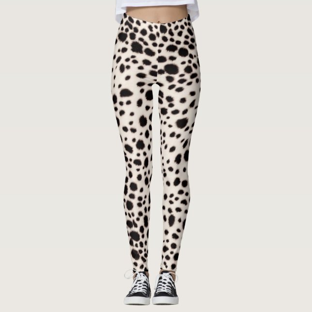 Leggings Zones de Dalmation Blanche Neige : Fourrure Animal (Devant)