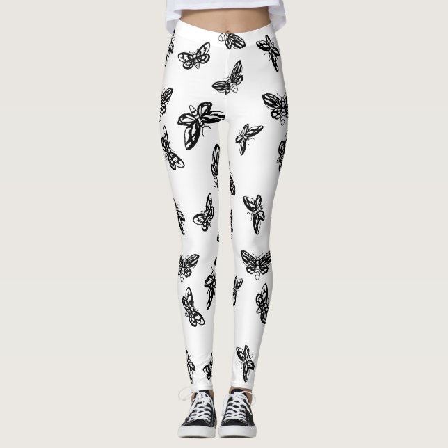 Leggins Moths Pattern Leggings (Front)
