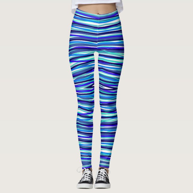 leggins rayados en tonos azules leggings (Front)