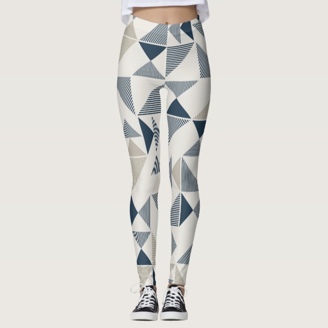 leggins woman triangular geometric figures leggings (Front)