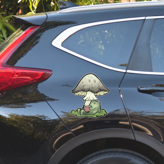 Leggy Frog Reading Under A Mushroom (Car Side)