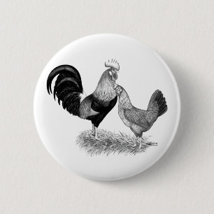 Leghorns Production Brown Chickens 2 Inch Round Button