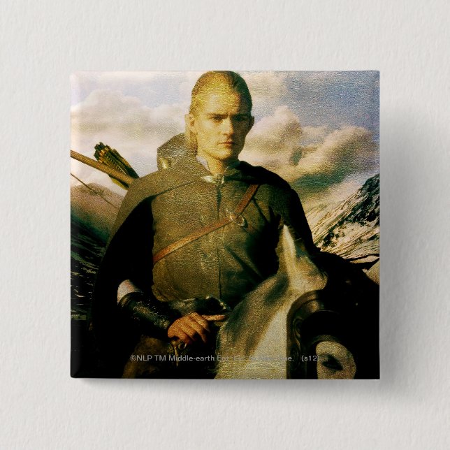 LEGOLAS GREENLEAF™ Close Up on Horse 2 Inch Square Button (Front)