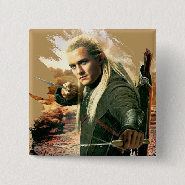 LEGOLAS GREENLEAF™ Graphic 2 2 Inch Square Button (Front)