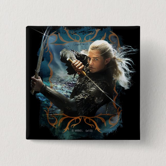 LEGOLAS GREENLEAF™ Graphic 2 Inch Square Button (Front)