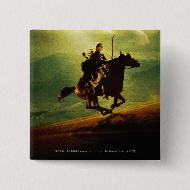 LEGOLAS GREENLEAF™ on Horse 2 Inch Square Button (Front)