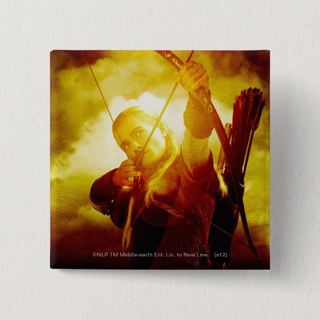 LEGOLAS GREENLEAF™ Shooting Arrow 2 Inch Square Button (Front)