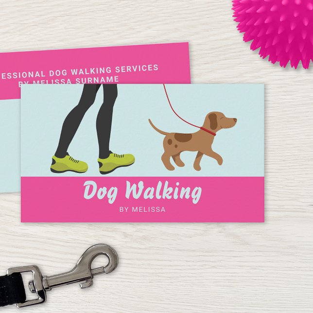Legs And A Cute Brown Dog - Dog Walking Services Business Card (Creator Uploaded)