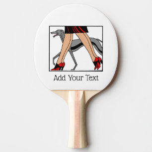 Legs Art Deco Women Greyhound Whippet Dog R Ping Pong Paddle