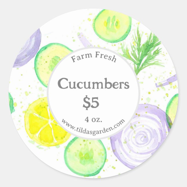 Légumes à vendre Étiquette Ferme Sticker frais (Devant)