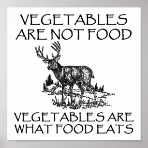 Légumes Pas Nourriture Affiche de Chasse Drôle
