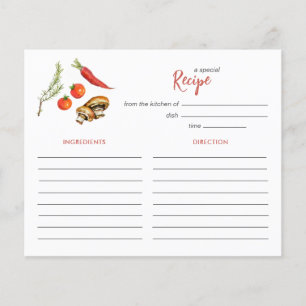 Légumes rustiques Douche nuptiale Carte de recette