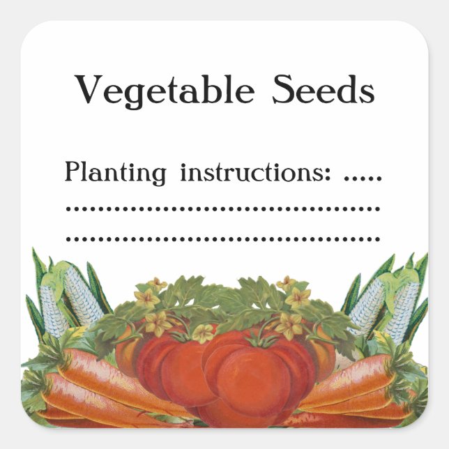 Légumes vintages Graine personnalisée ou Étiquette (Devant)