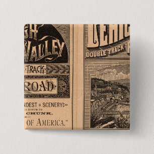 Lehigh Valley Railroad 2 Inch Square Button