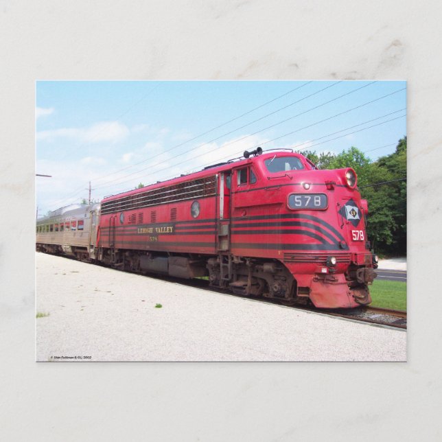 Lehigh Valley Railroad F-7A #578 at Cape May N. J. Postcard (Front)