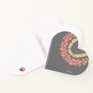 Lei Day - Dove, Personalized Heart Notebook