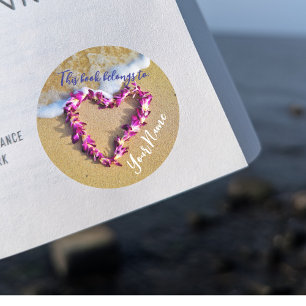 Lei Heart Customizable Book Sticker