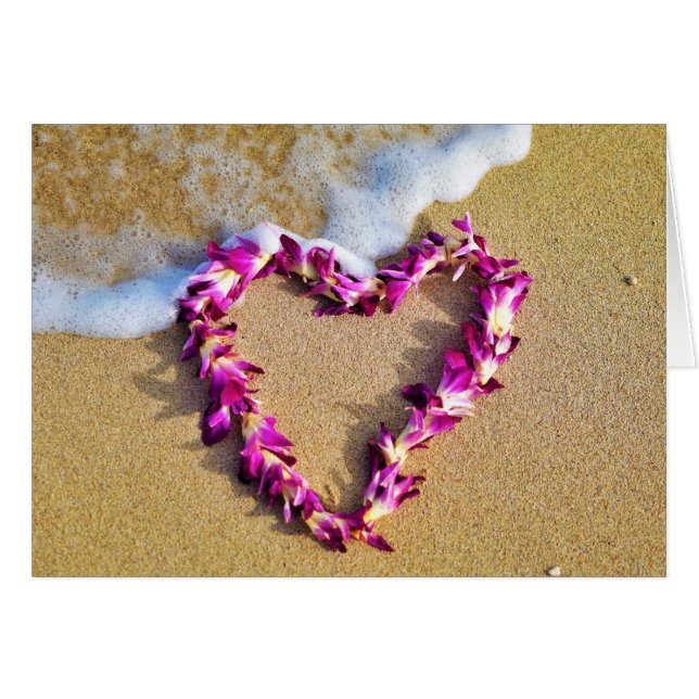 Lei Heart Greeting Card (Front Horizontal)